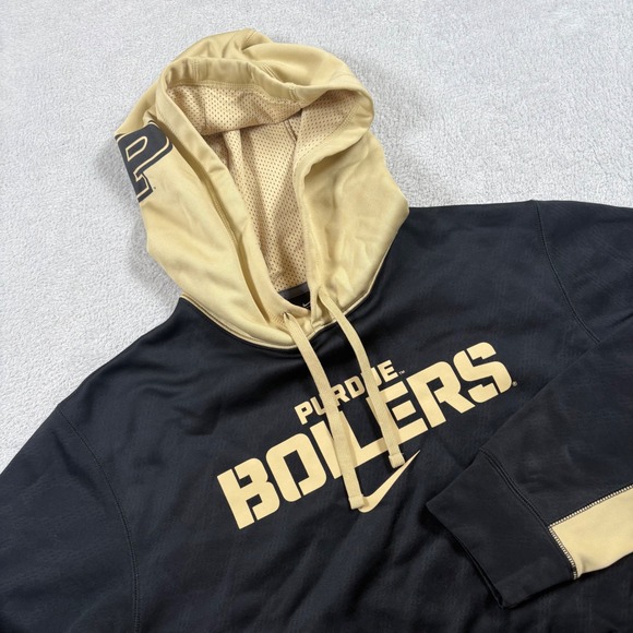 Nike Other - Nike Purdue Boilers Hoodie Mens Medium Black Gold Therma-FIT NCAA Sweatshirt